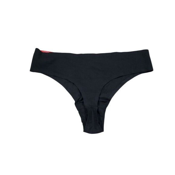 Spanx Ahhh-llelujah Pima Cotton Thong Panty Plus Size 1X-3X Black Stretch OS - Picture 2 of 5